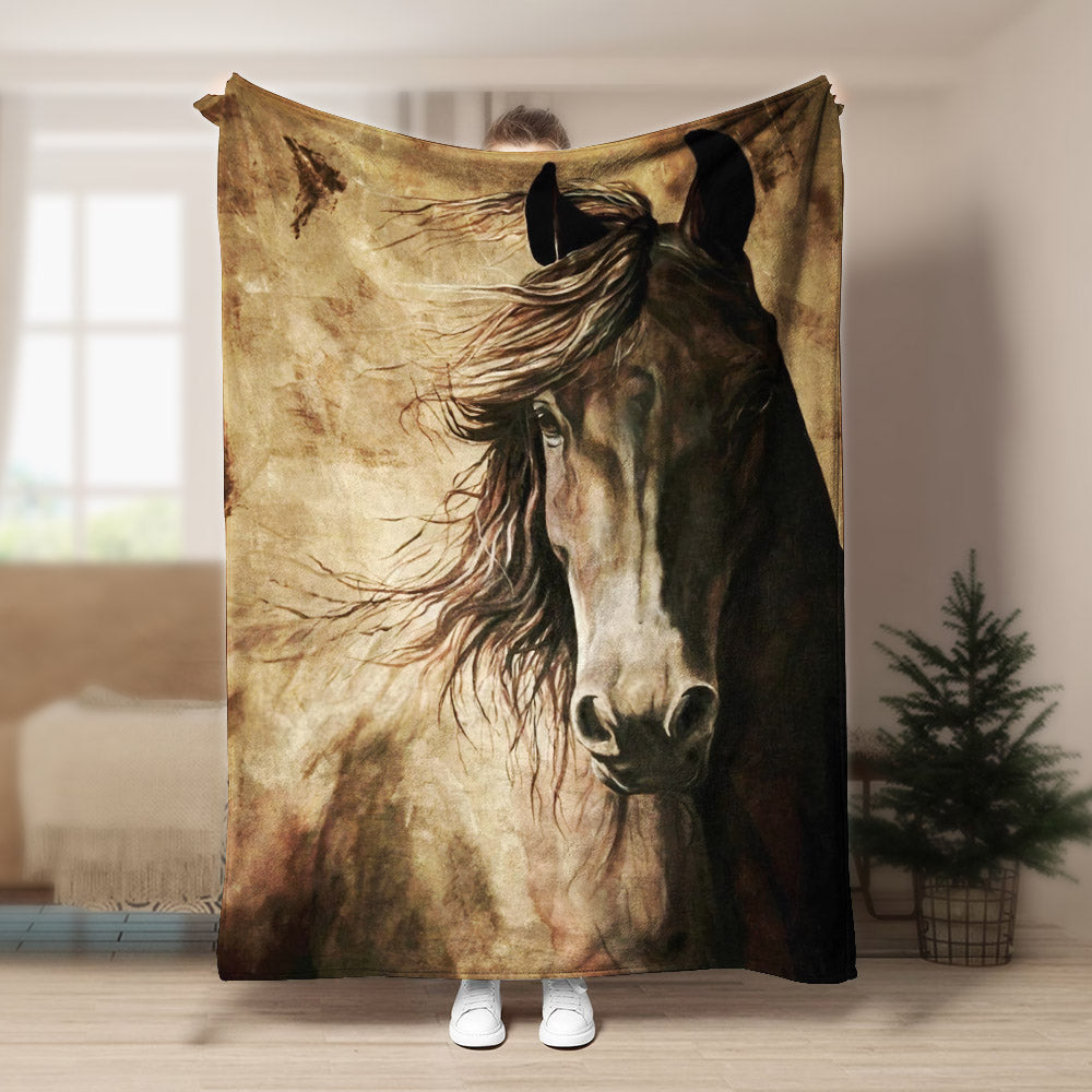 Horse BL170843F Sherpa Fleece Blanket