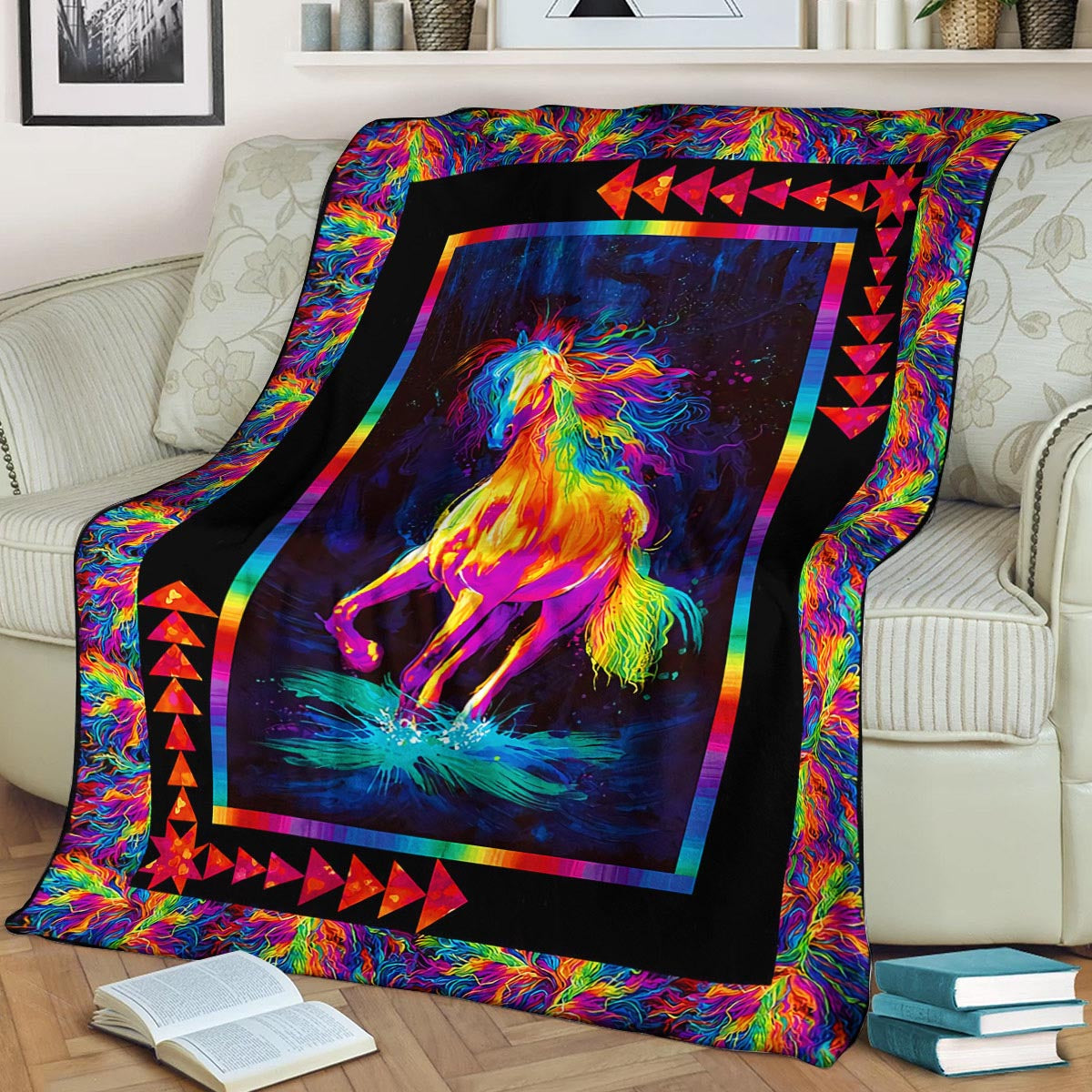 Horse BL190834F Sherpa Fleece Blanket