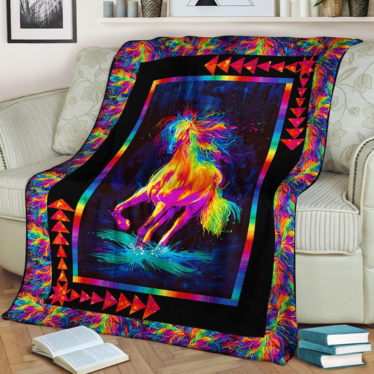 Horse BL190834F Sherpa Fleece Blanket