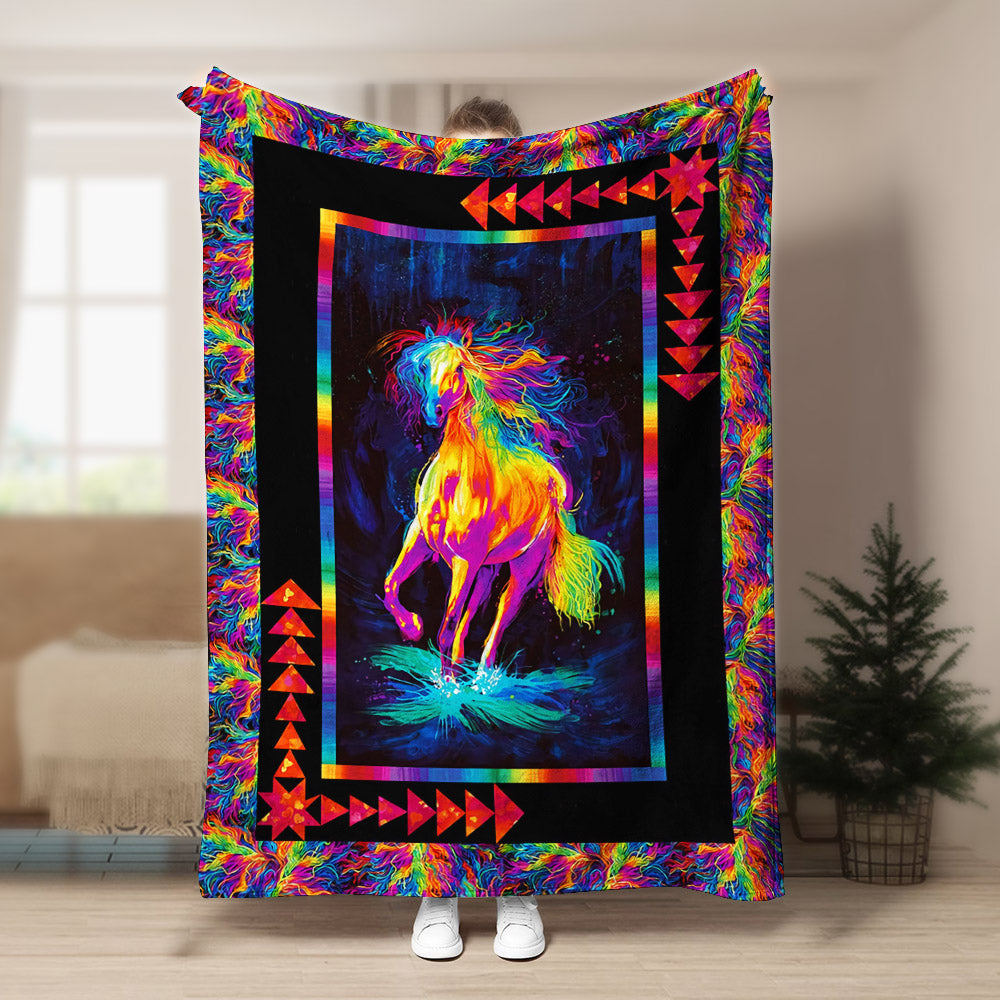 Horse BL190834F Sherpa Fleece Blanket