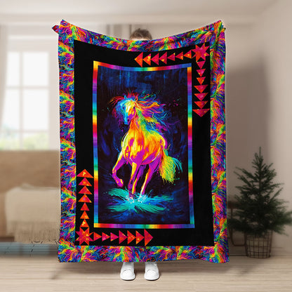 Horse BL190834F Sherpa Fleece Blanket