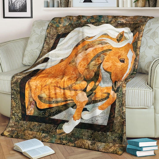 Horse BL200825F Sherpa Fleece Blanket