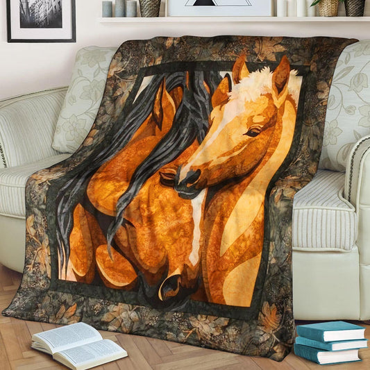 Horse BL260875F Sherpa Fleece Blanket