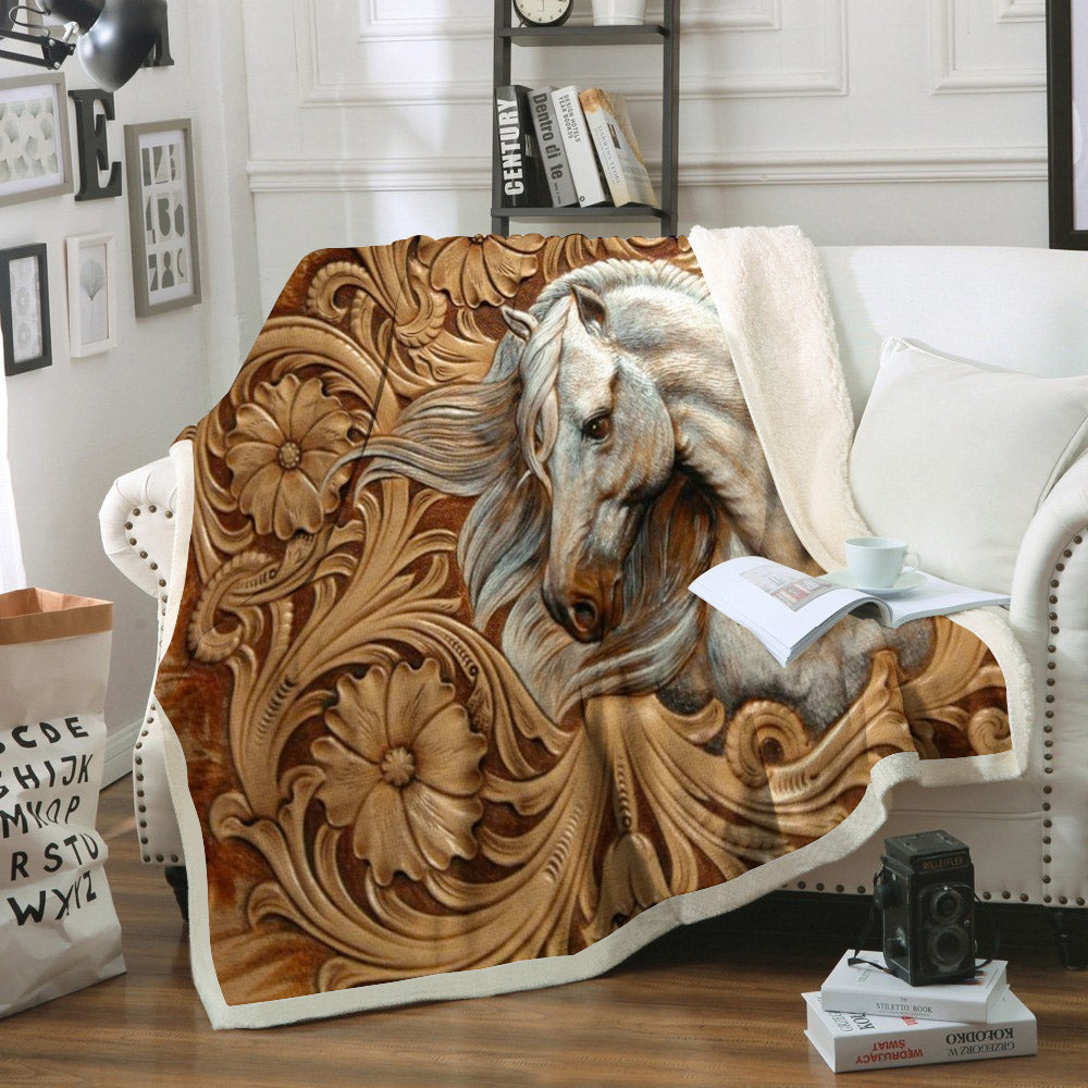 Horse BT200998F Sherpa Fleece Blanket