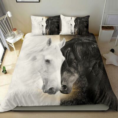 Horse Black And White CLM2410161B Bedding Sets