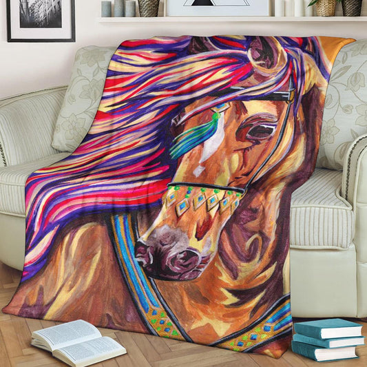 Horse CG0110089TT Sherpa Fleece Blanket