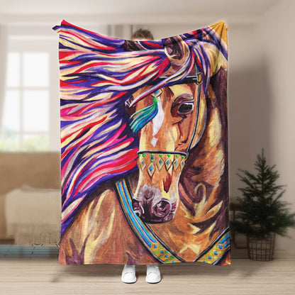 Horse CG0110089TT Sherpa Fleece Blanket
