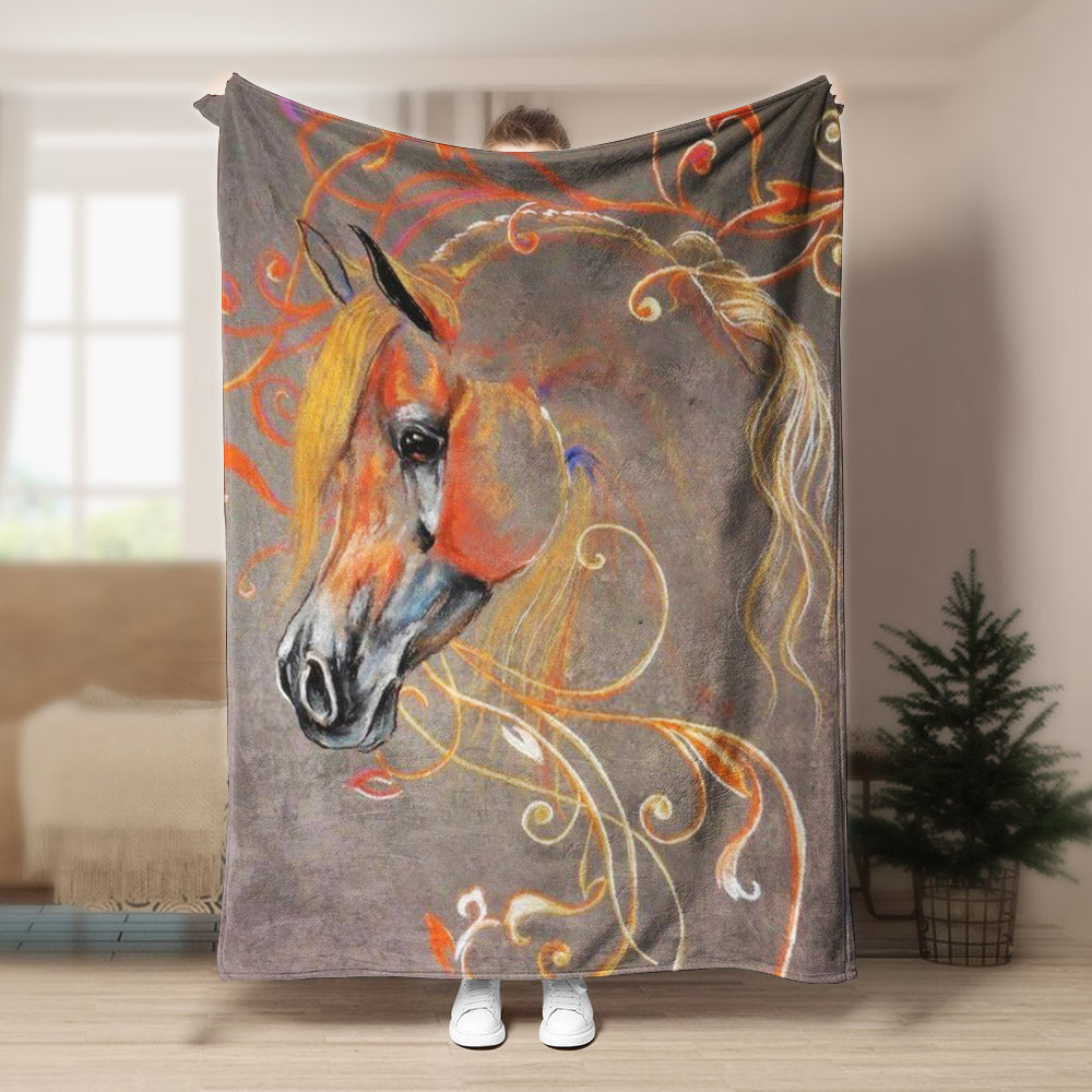 Horse CG0110090TT Sherpa Fleece Blanket