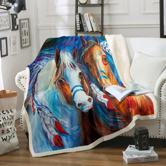 Horse CG0709090TM Sherpa Fleece Blanket