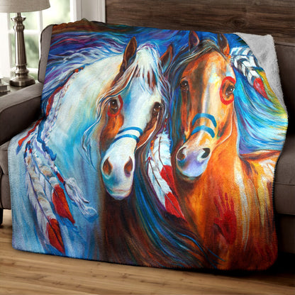 Horse CG0709090TM Sherpa Fleece Blanket
