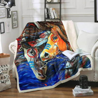 Horse CG0709091TM Sherpa Fleece Blanket