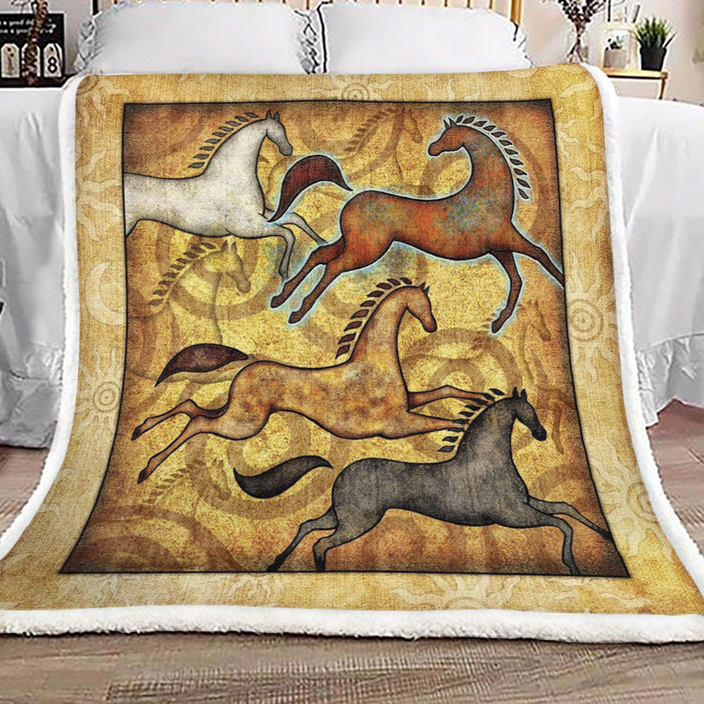 Horse CG2409080TT Sherpa Fleece Blanket
