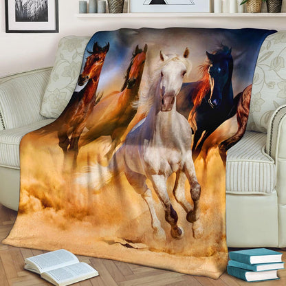 Horse CL1208137MD Sherpa Fleece Blanket