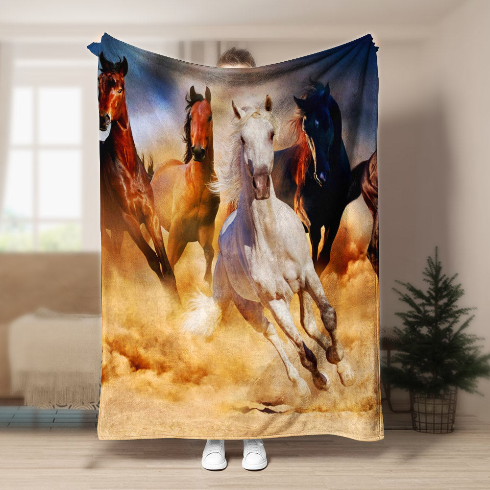 Horse CL1208137MD Sherpa Fleece Blanket
