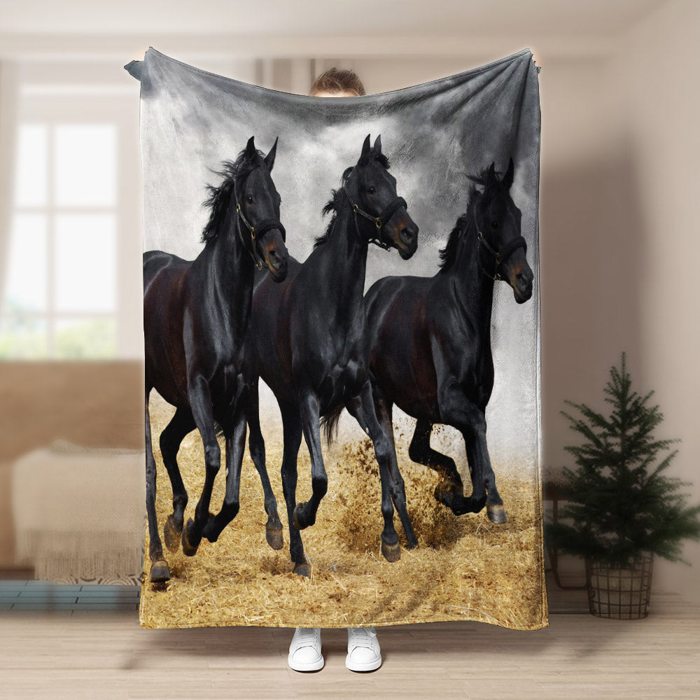 Horse CL140847MD Sherpa Fleece Blanket