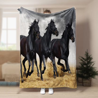 Horse CL140847MD Sherpa Fleece Blanket