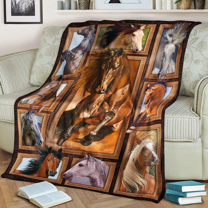 Horse CL260848MDF Sherpa Fleece Blanket
