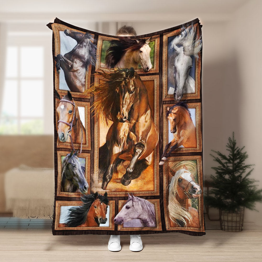 Horse CL260848MDF Sherpa Fleece Blanket