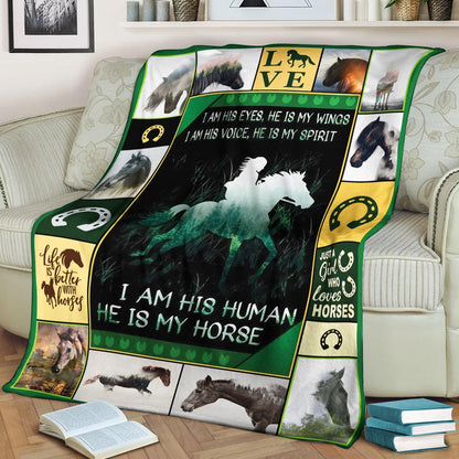 Horse CL260849MDF Sherpa Fleece Blanket