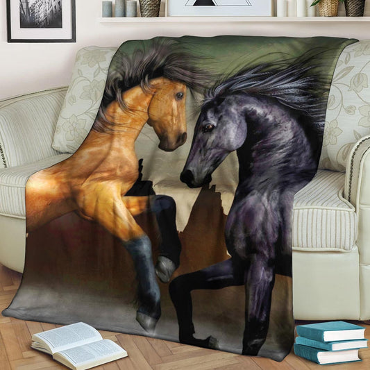 Horse CLA150838f Sherpa Fleece Blanket