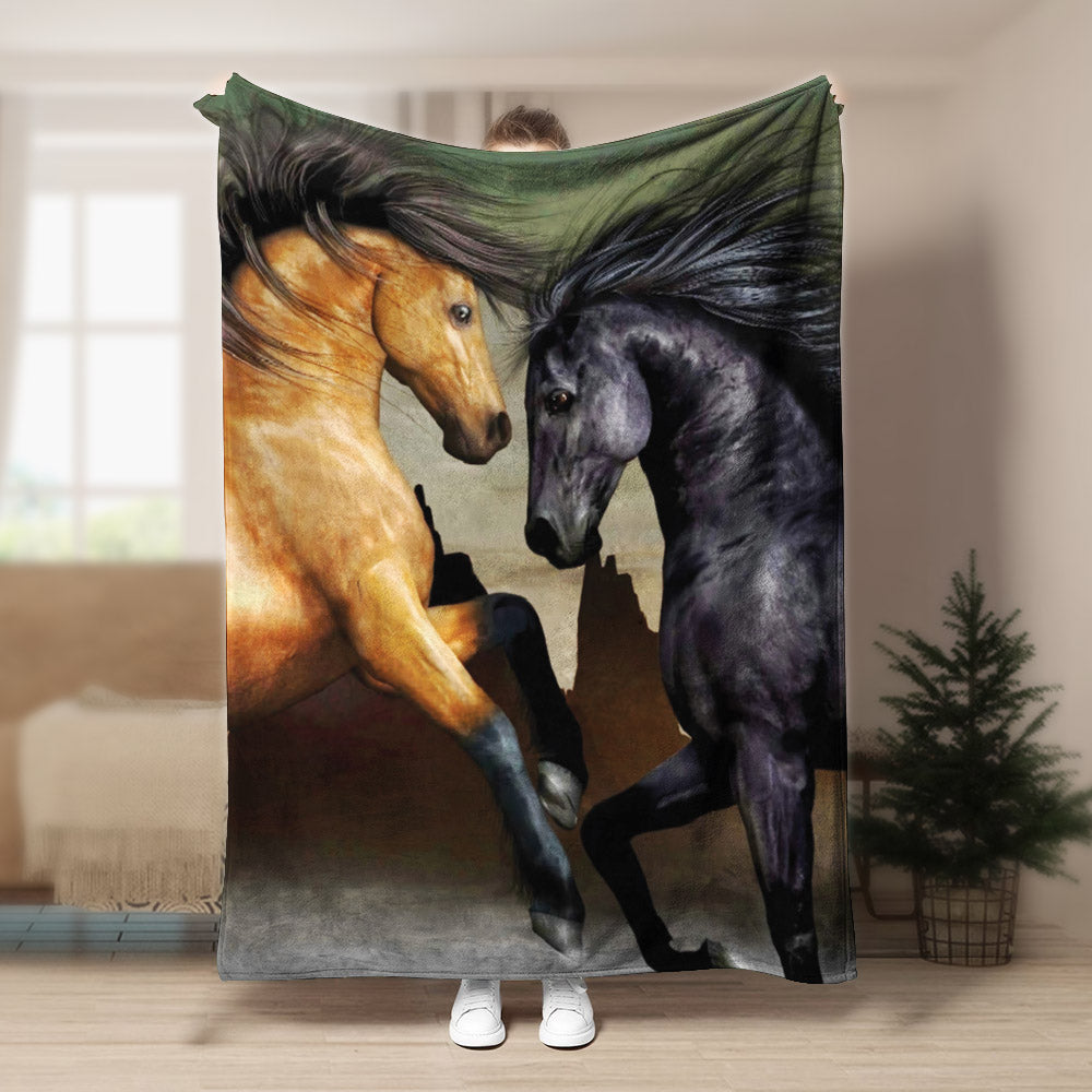 Horse CLA150838f Sherpa Fleece Blanket