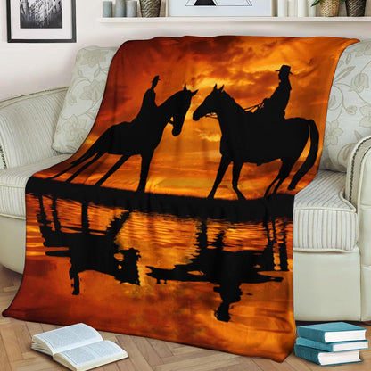 Horse CLA190846 Sherpa Fleece Blanket