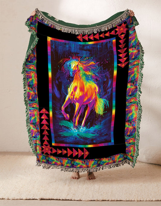 Horse Colorful VD2510204S Throw Blankets For Sofa