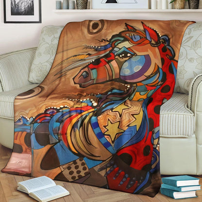 Horse DP150825F Sherpa Fleece Blanket