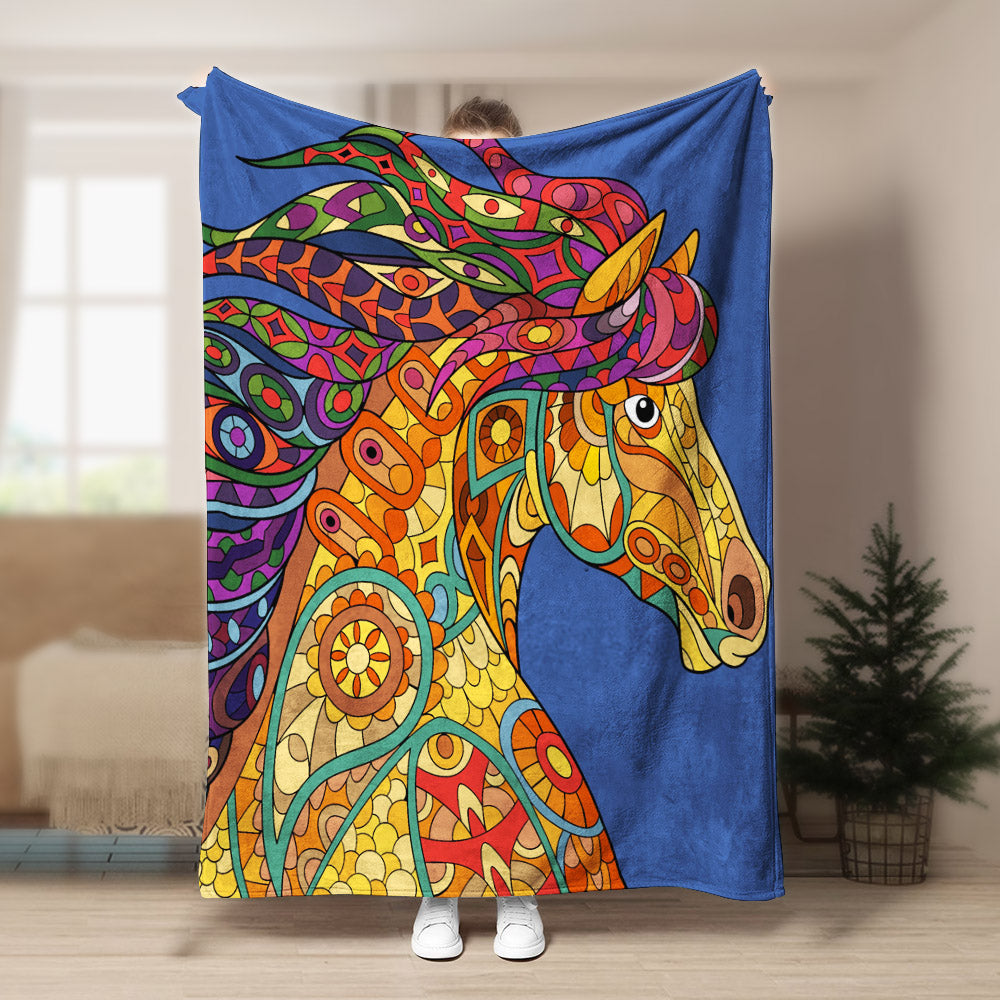 Horse DP190837F Sherpa Fleece Blanket