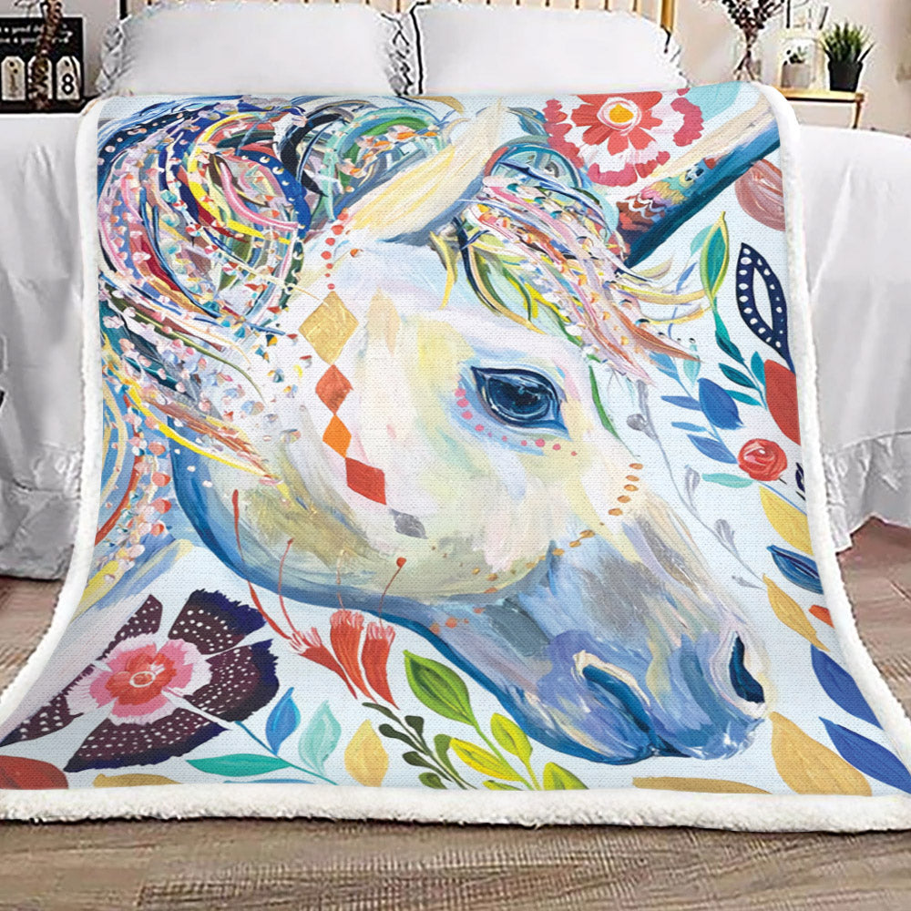 Horse HT2809057TT Sherpa Fleece Blanket