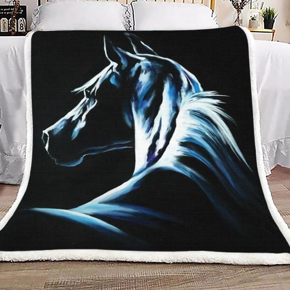 Horse HT2809058TT Sherpa Fleece Blanket
