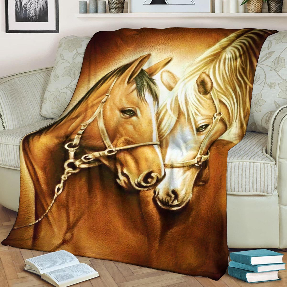 Horse ML040958F Sherpa Fleece Blanket