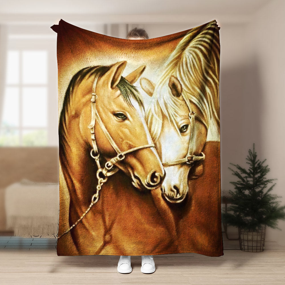 Horse ML040958F Sherpa Fleece Blanket