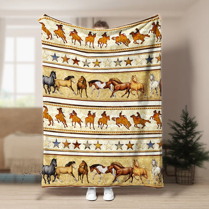 Horse ML300855F Sherpa Fleece Blanket