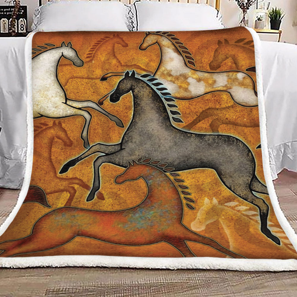 Horse NN2409083TT Sherpa Fleece Blanket