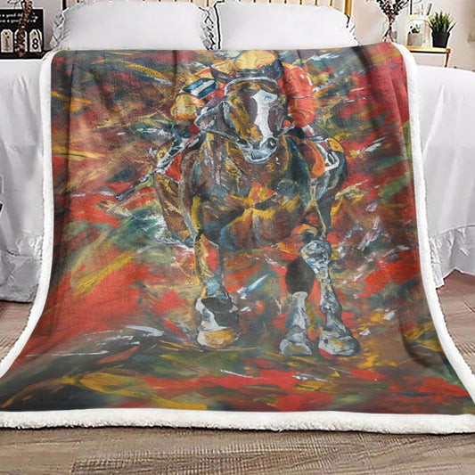 Horse Racing DV1910122F Sherpa Fleece Blanket