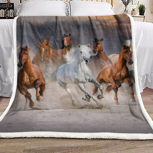 Horse Run HN270990F Sherpa Fleece Blanket
