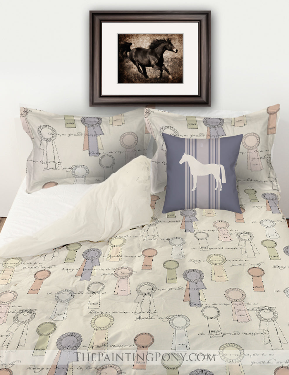 Horse Show Ribbons Pattern Equestrian CLM1810087B Bedding Sets