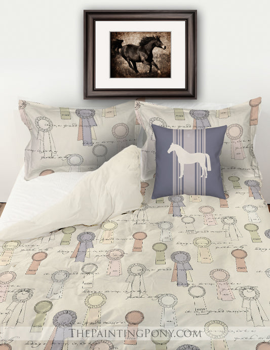 Horse Show Ribbons Pattern Equestrian CLM1810087B Bedding Sets