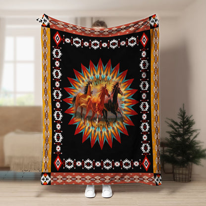 Horse Spirit Soul HM0809115TT Sherpa Fleece Blanket