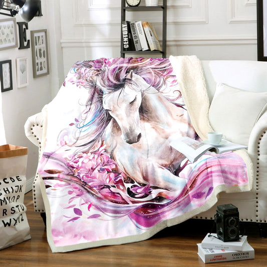 Horse TL0211059TT Sherpa Fleece Blanket