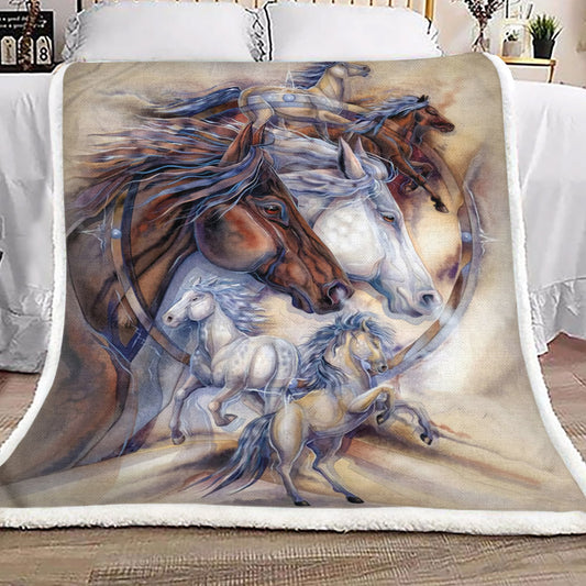 Horse TL1410127TT Sherpa Fleece Blanket