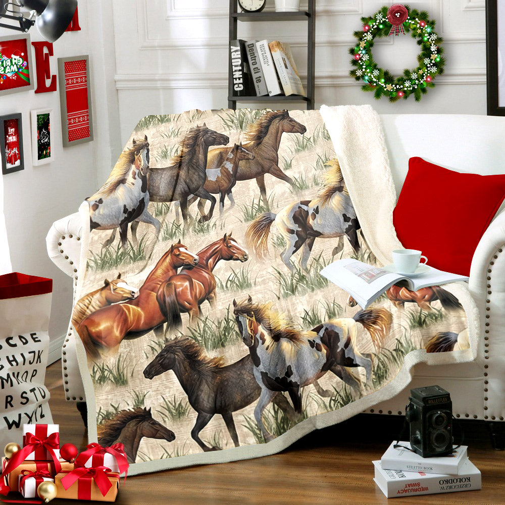 Horse TN2510081TT Sherpa Fleece Blanket