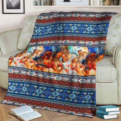 Horse TT0110091TT Sherpa Fleece Blanket