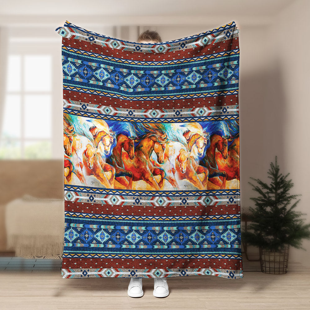 Horse TT0110091TT Sherpa Fleece Blanket