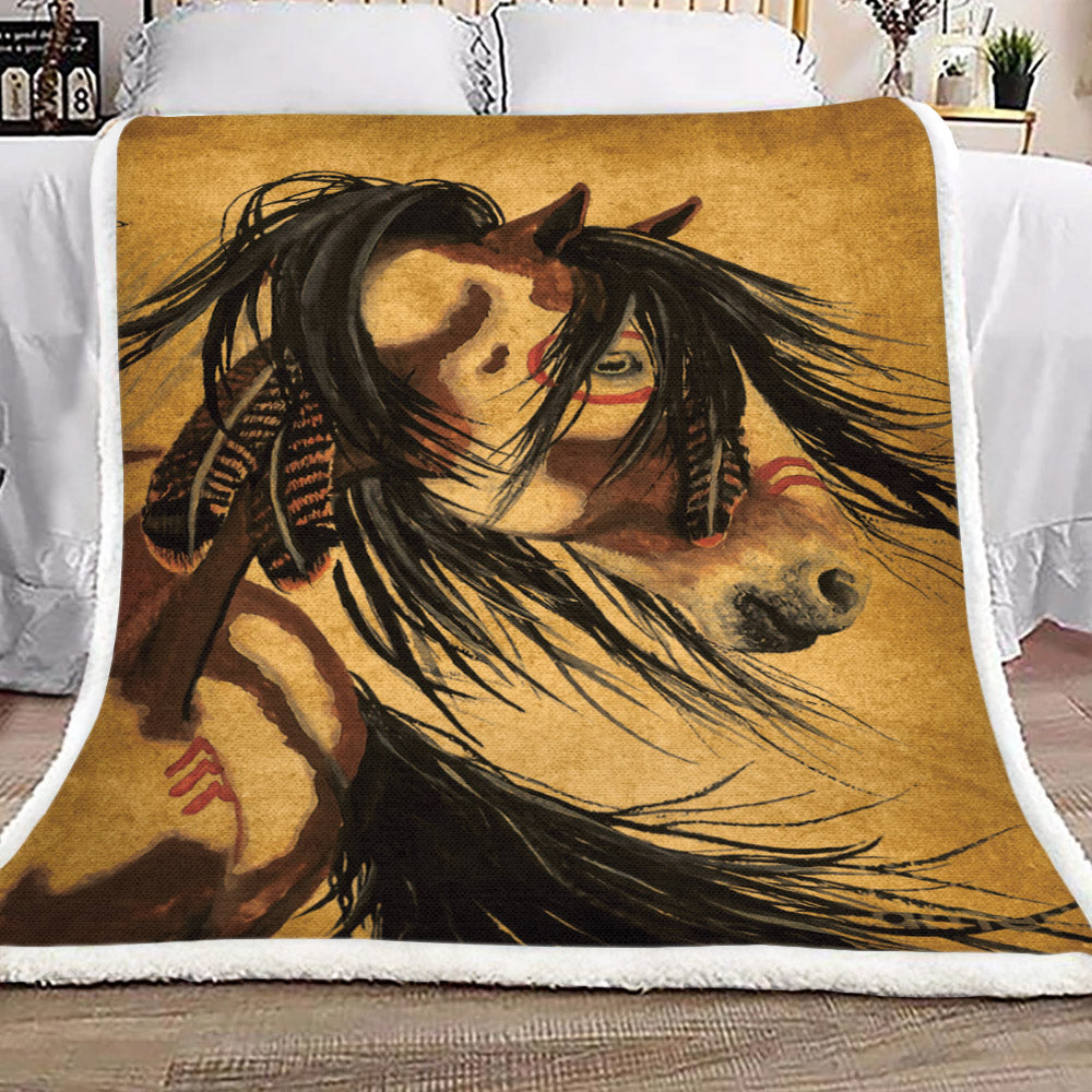 Horse TT0510087TT Sherpa Fleece Blanket