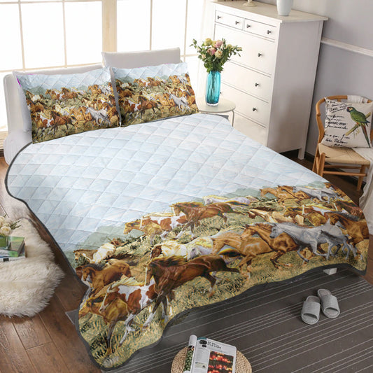 Horses CL120854MD Quilt Bedding Set