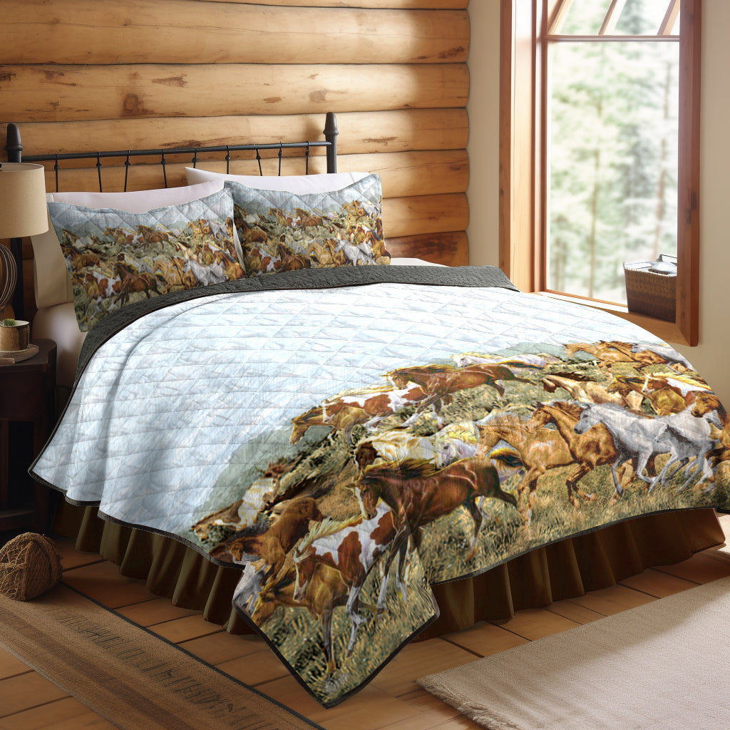 Horses CL120854MD Quilt Bed Sheet