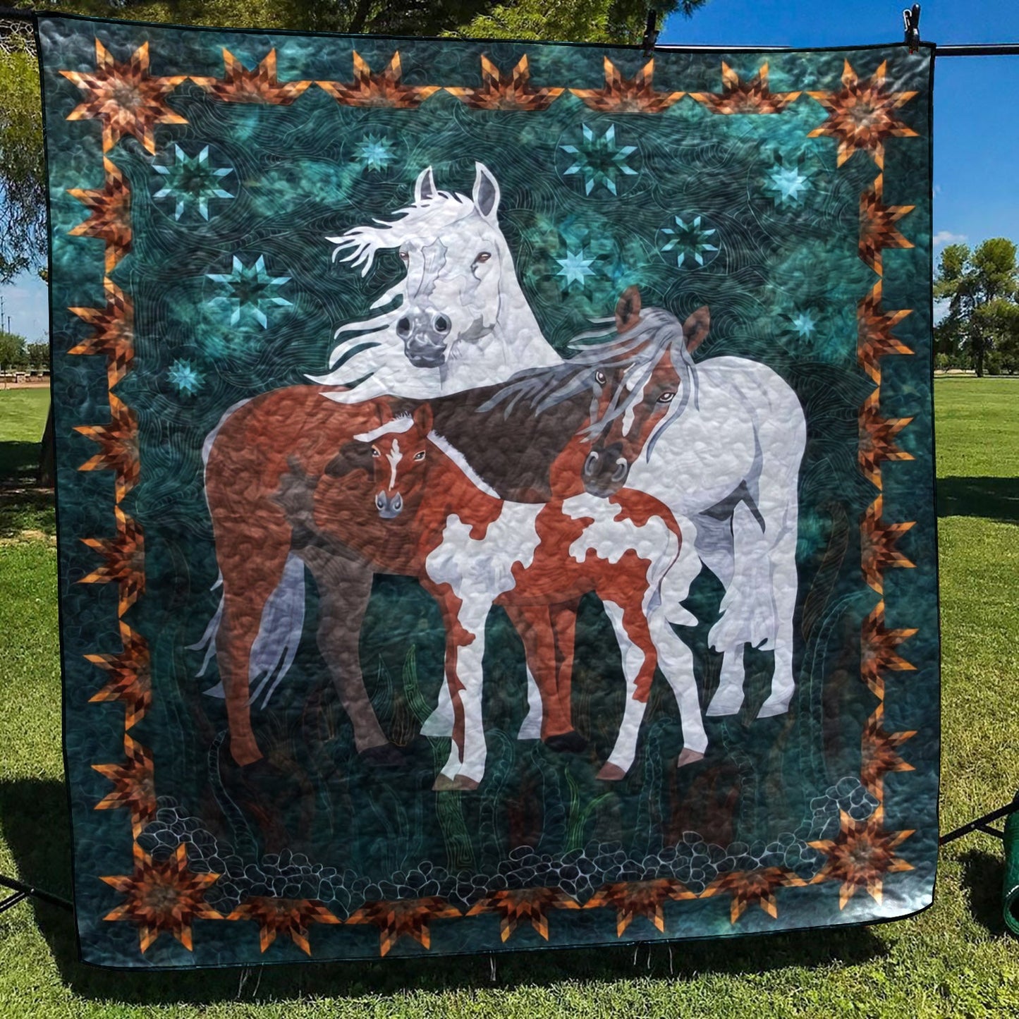 Horses CLA0111435Q Quilt Blanket