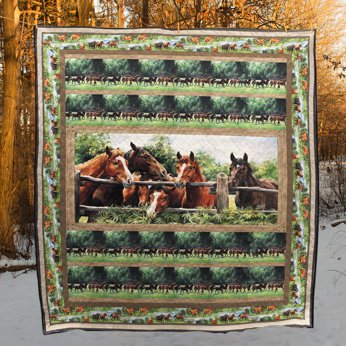 Horses CLH2111314Q Quilt Blanket